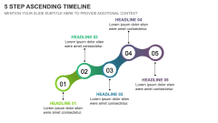 5 Step Ascending Timeline PPT Slide 1
