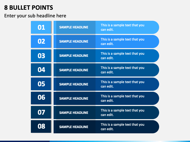 8 Bullet Points Powerpoint Template Ppt Slides 