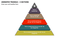 Animated Triangle - 5 Sections PPT Slide 1