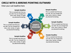 Circle with 6 Arrows Pointing Outward PPT Slide 1