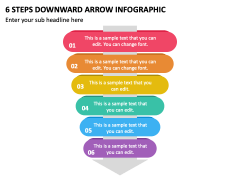 6 Steps Downward Arrow Infographic PPT Slide 2