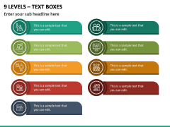 9 Levels - Text Boxes PPT Slide 2