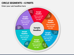 Circle Segments - 6 Parts PPT Slide 2