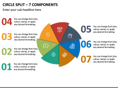 Circle Split – 7 Components PPT Slide 2