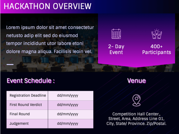 Hackathon Pitch Deck for PowerPoint and Google Slides - PPT Slides