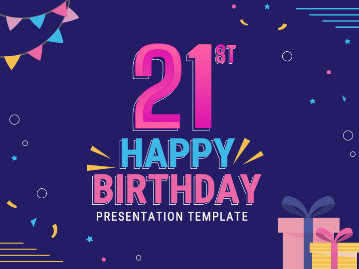 21st Birthday Presentation Template PPT Slide 1