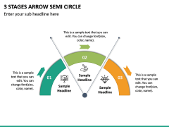 3 Stages Arrow Semi Circle PPT Slide 2