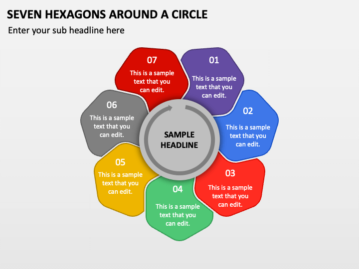 Seven Hexagons around a Circle PPT Slide 1