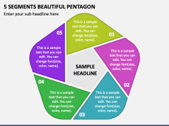 5 Segments Beautiful Pentagon PPT Slide 1