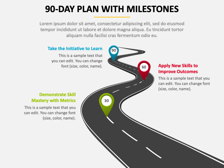 90-Day Plan with Milestones PPT Slide 1