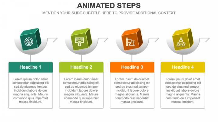 Animated Steps PPT Slide 1