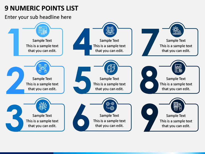 9 Numeric Points List PPT Slide 1