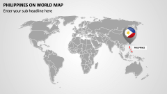 Philippines on World Map PPT Slide 1