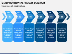 6 Step Horizontal Process Diagram PowerPoint Template - PPT Slides