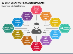 12 Step Creative Hexagon Diagram PPT Slide 1