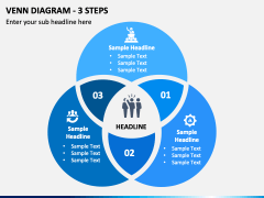 Venn Diagram - 3 Steps PPT Slide 2