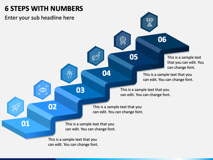 6 Steps With Numbers PPT Slide 1