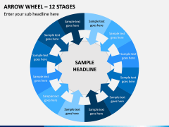 Arrow Wheel - 12 Stages PPT Slide 1