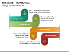 4 Items List - Horizontal PPT Slide 2