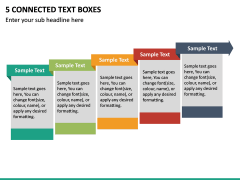 5 Connected Text Boxes PPT Slide 2