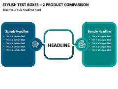 Stylish Text Boxes - 2 Product Comparison PPT Slide 2