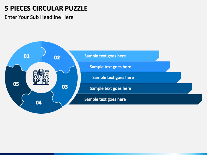 6 Pieces Jigsaw Strategy Puzzle PowerPoint Template