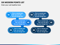 Six Modern Points List PPT Slide 2