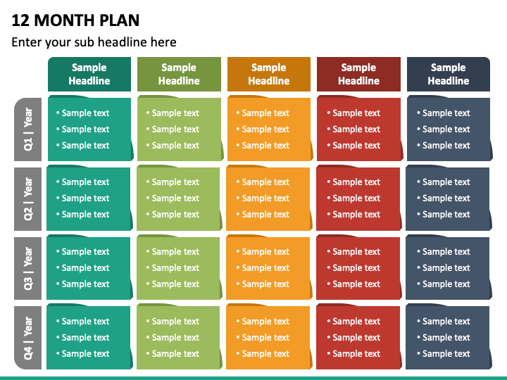 12 Month Plan PowerPoint Template PPT Slides SketchBubble