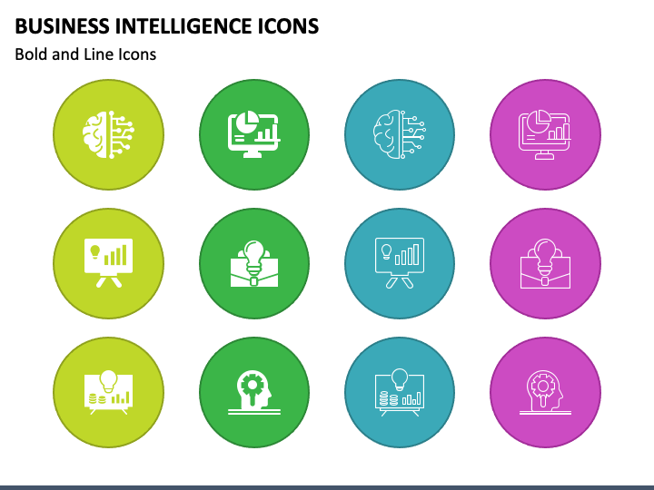 Business Intelligence Icons PPT Slide 1
