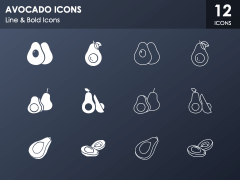 Avocado Icons PPT Slide 1