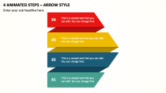 4 Animated Steps - Arrow Style PPT Slide 1