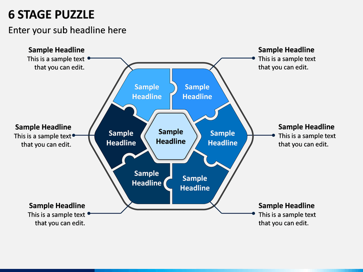 6 Stage Puzzle PPT Slide 1