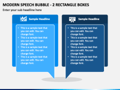 Modern Speech Bubble - 2 Rectangle Boxes PPT Slide 2