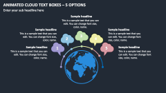 Animated Cloud Text Boxes - 5 Options PPT Slide 1