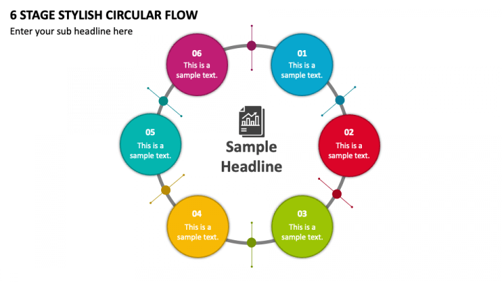 6 Stage Stylish Circular Flow PPT Slide 1