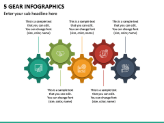 5 Gear Infographics PPT Slide 2