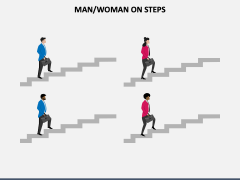 Man/Woman on Steps Illustration for PowerPoint and Google Slides - PPT ...