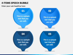 4 Items Speech Bubble PPT Slide 2