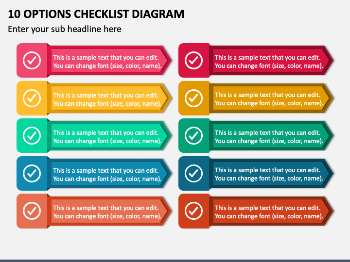 10 Options Checklist Diagram PPT Slide 1