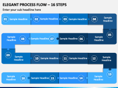 Elegant Process Flow - 16 Steps PPT Slide 2