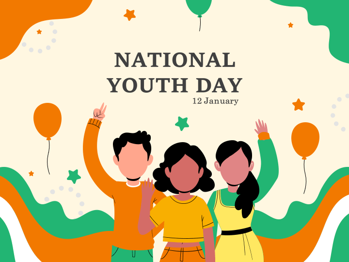 National Youth Day Free Download PowerPoint Template & Google Slides