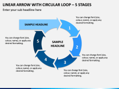 Linear Arrow With Circular Loop - 5 Stages PPT Slide 1
