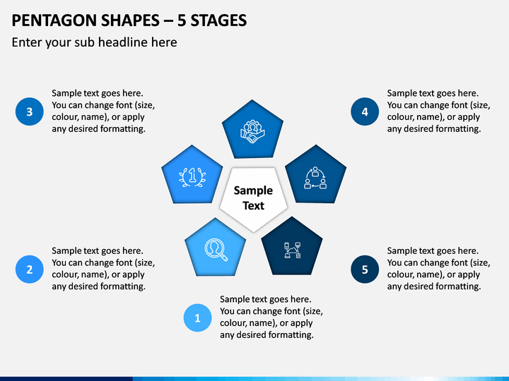 Pentagon Shapes – 5 Stages PPT Slide 1