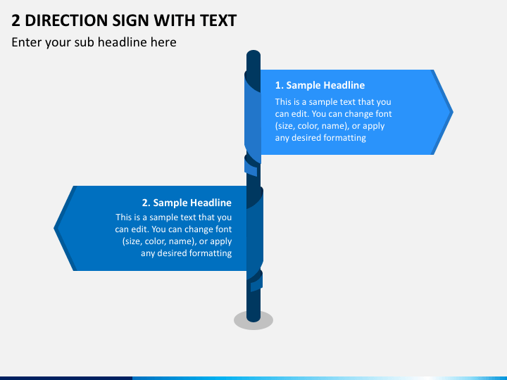 2 Direction Sign with Text Slide 1