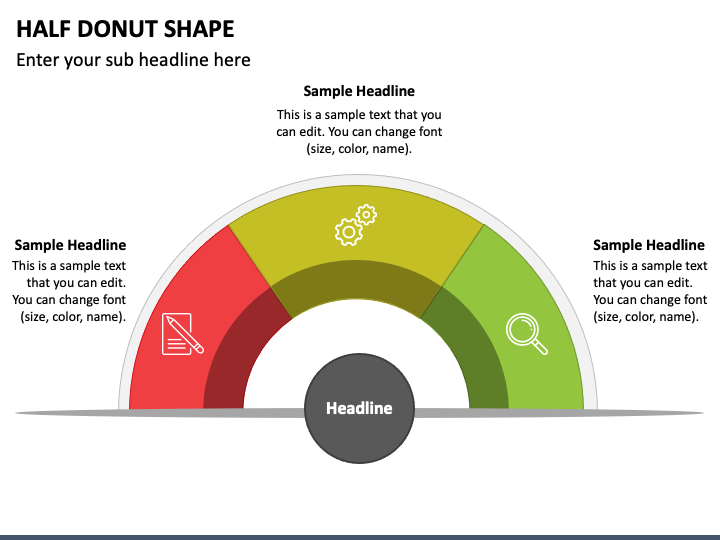 Half Donut Shape PPT Slide 1
