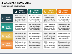 4 Columns 4 Rows Table for PowerPoint and Google Slides - PPT Slides