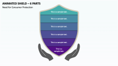 Animated Shield - 6 Parts PPT Slide 1