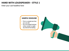 Hand With Loudspeaker - Style 1 PPT Slide 2