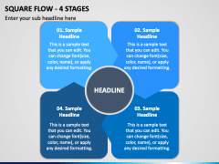 Square Flow - 4 Stages PPT Slide 2