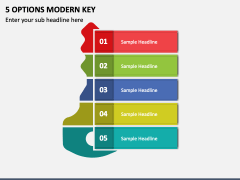 5 Options Modern Key PPT Slide 2